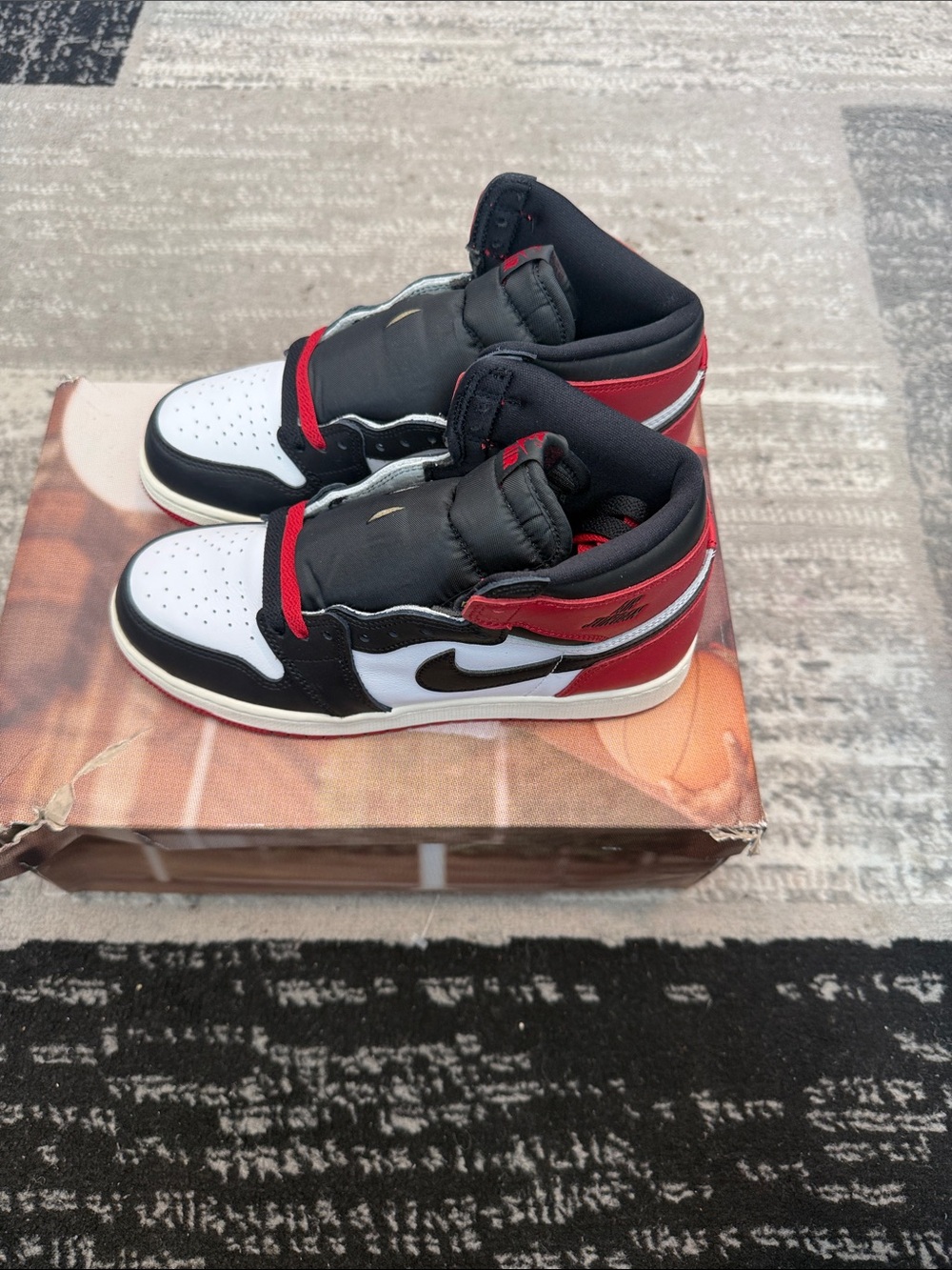 Nike Kids High-Top Sneakers - Black/White/Red